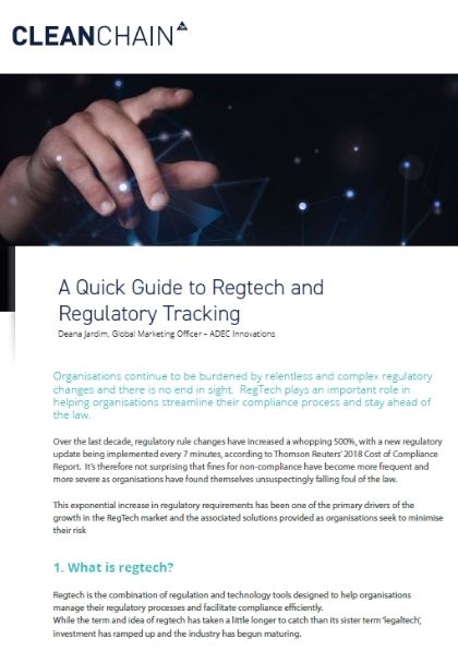 A Quick Guide to Regtech and Regulatory Tracking